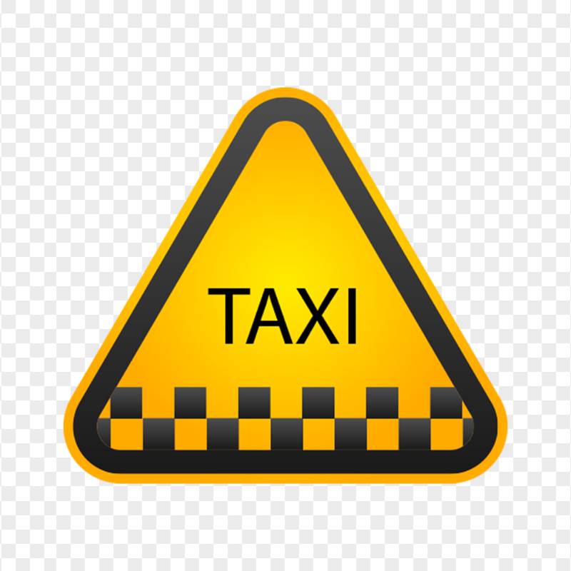 Caution Triangle Taxi Cab Road Sign Icon PNG