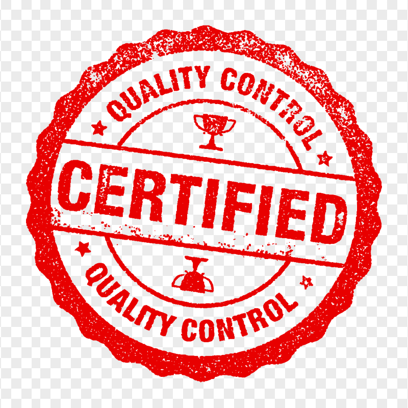 Certified Quality Control Red Stamp Logo Sign HD PNG