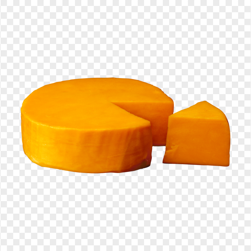 Cheddar Yellow Cheese Wheel PNG Image