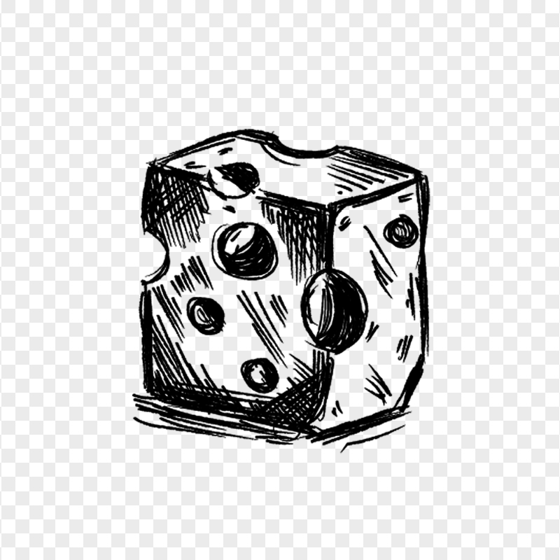 Cheese Bar Black Sketch Drawing PNG