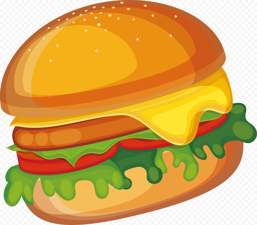 Cheeseburger Illustration Icon Transparent PNG