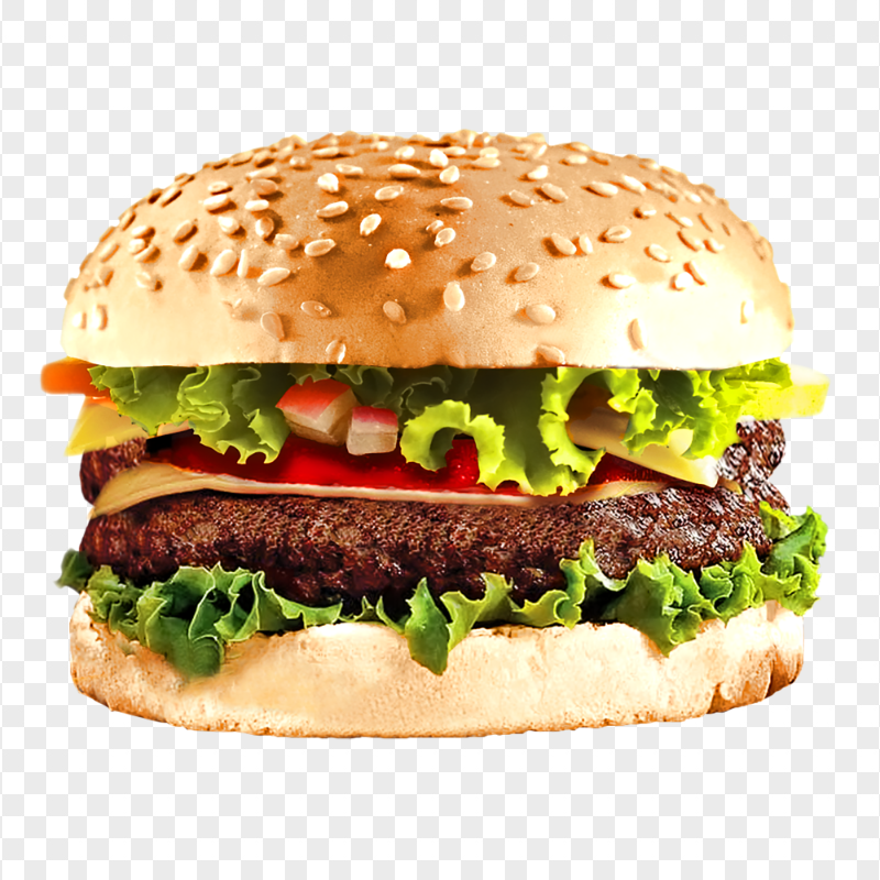 Cheeseburger  With Vegetables PNG