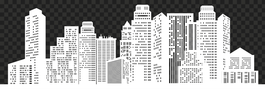 Chicago City Skyline White Silhouette PNG