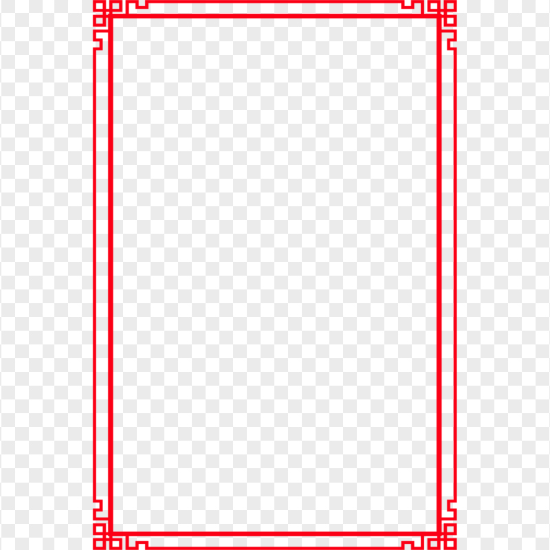 Chinese Vertical Red Simple Frame PNG