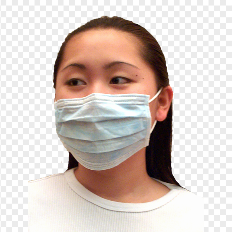 Chinese Woman Wear Surgical Mask Safety