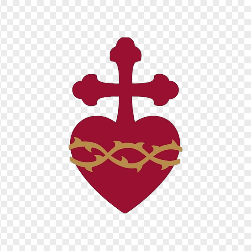 Christ Cross Attached To Heart Silhouette Love God