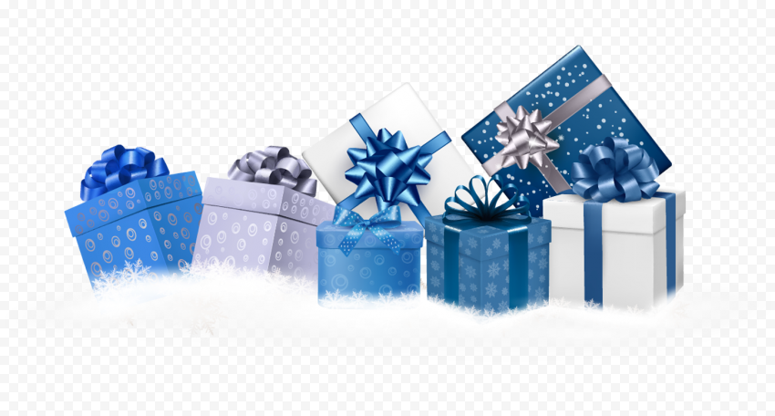Christmas Blue Gift Boxes HD PNG