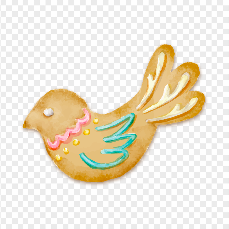 Christmas Gingerbread Bird PNG Image