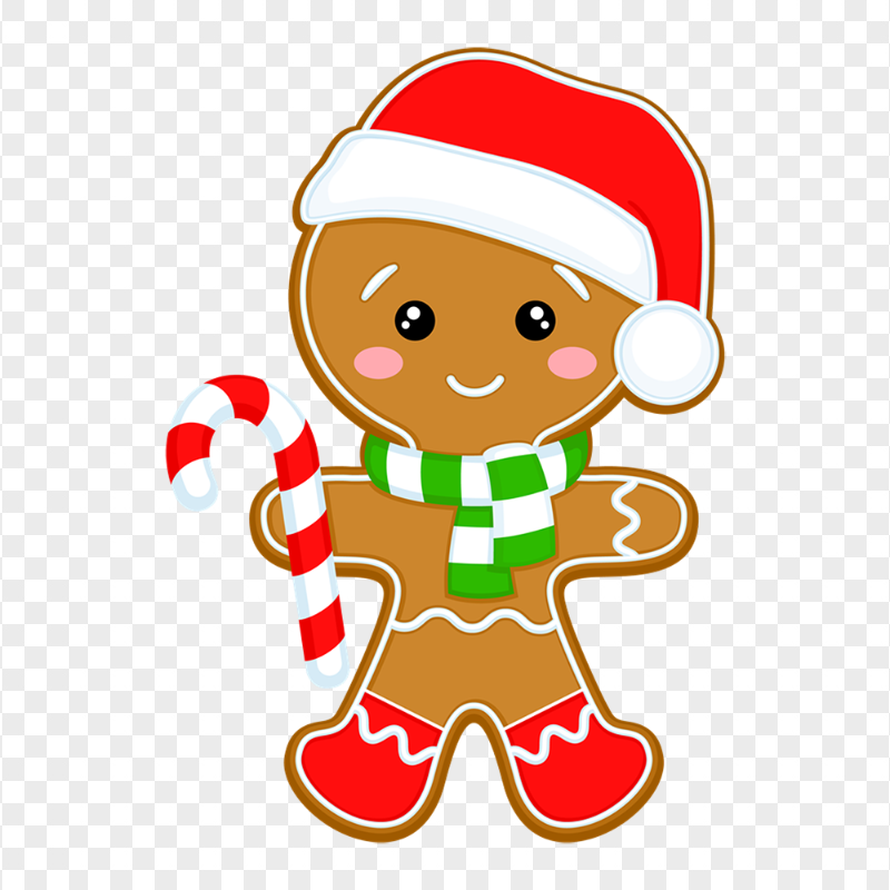 Christmas Gingerbread Cartoon Character FREE PNG