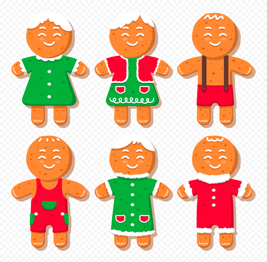 Gingerbread Ppl Cartoon Christmas Gingerbread Man Cookie Biscuit PNG | Citypng