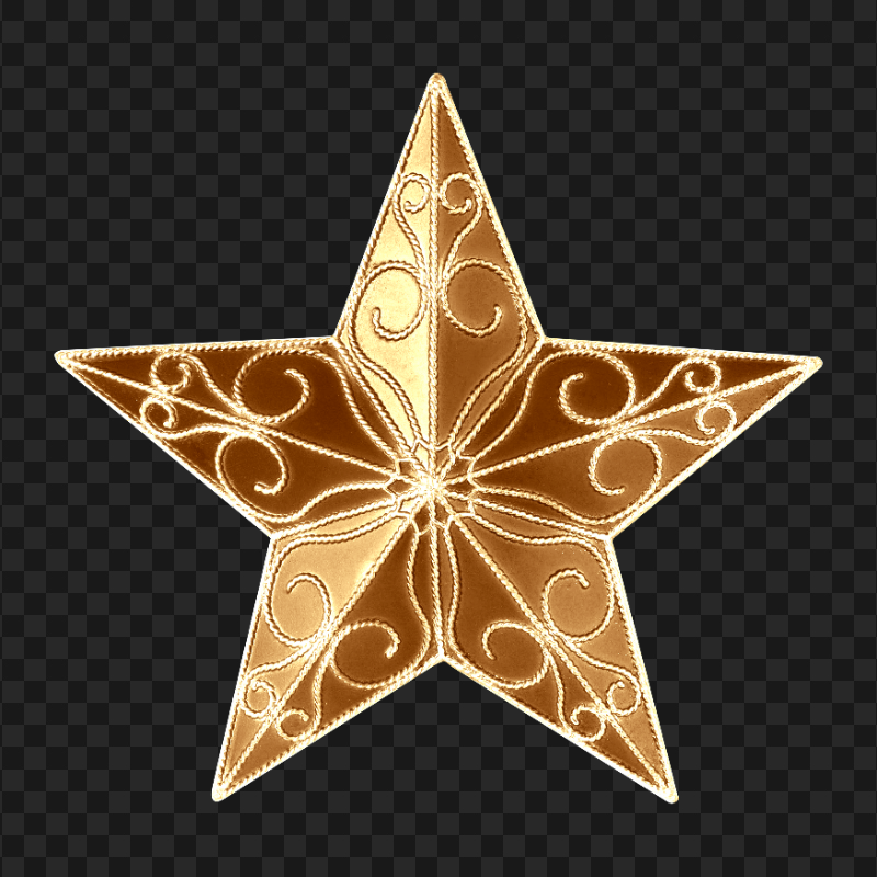 Christmas Gold Tree Topper Star HD PNG