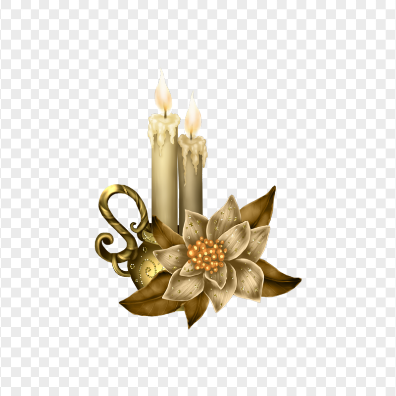 Christmas Real Burning Candles Brown Theme