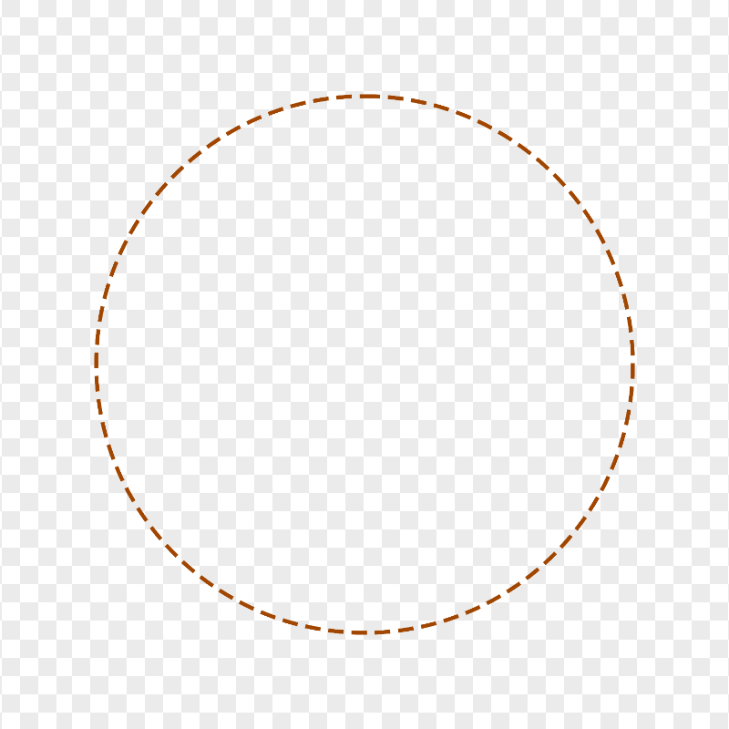 Circle Brown Dashed Border PNG Image