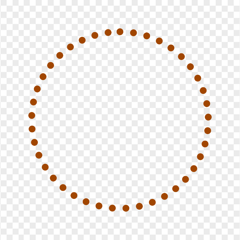 Circle Brown Dotted Border Image PNG