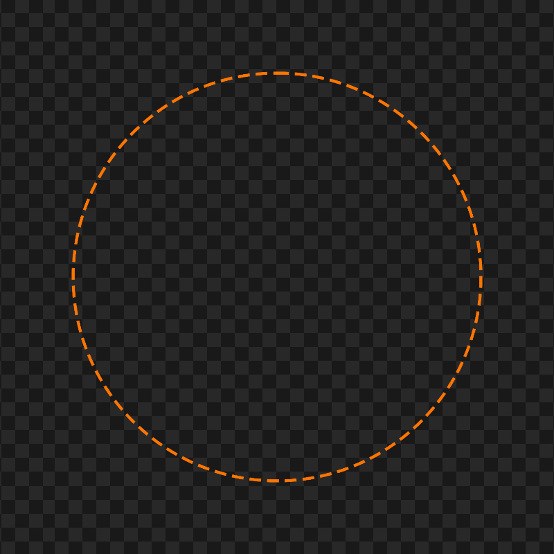 Circle Orange Dashed Border PNG Image