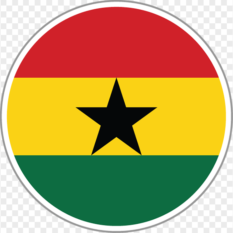 Circle Round Ghanaian Flag Icon FREE PNG