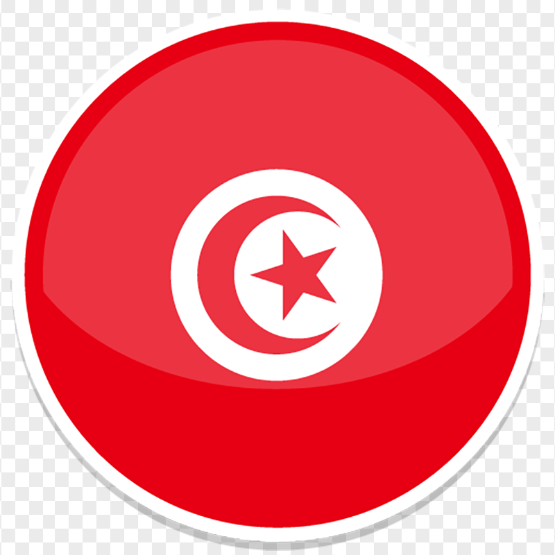 Circle Round Tunisian Flag Icon PNG