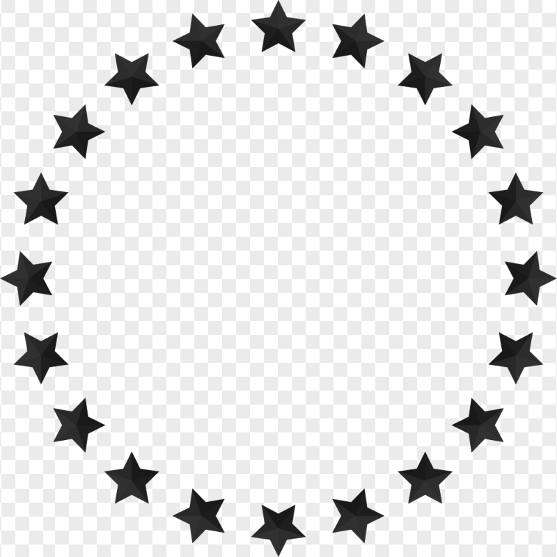 Circle Stars Black Border Frame PNG IMG