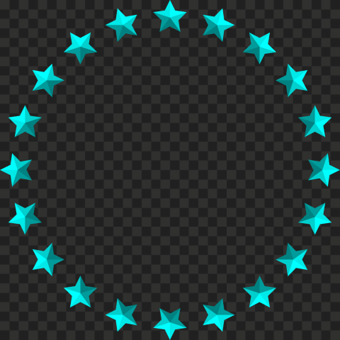 Circle Stars Blue Border Frame PNG Image