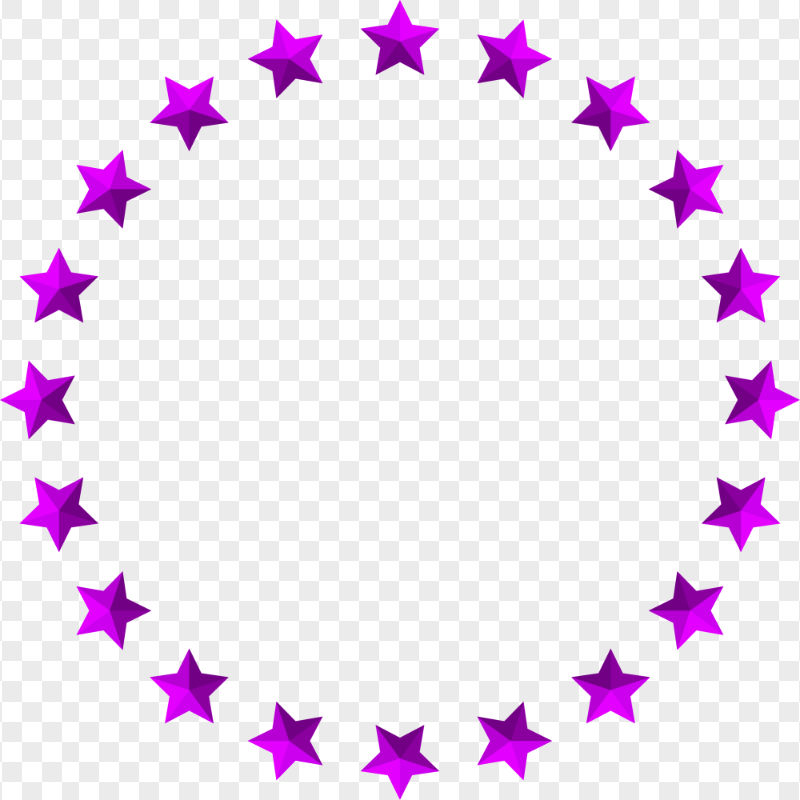 Circle Stars Purple Border Frame PNG