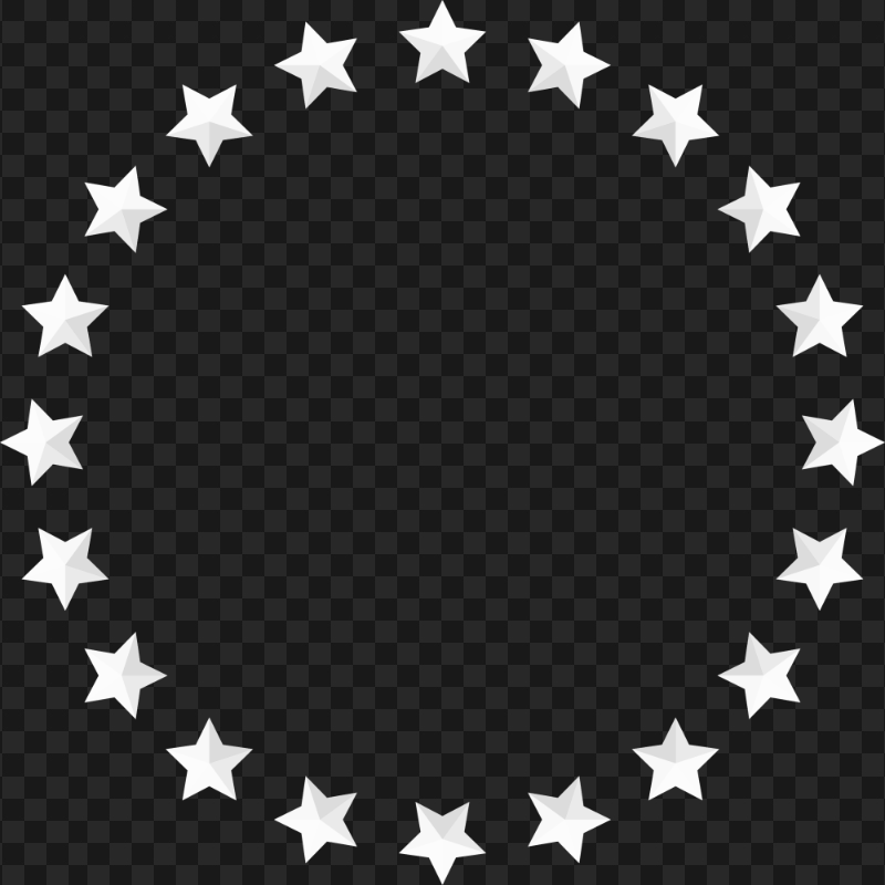 Circle Stars White Border Frame HD Transparent PNG