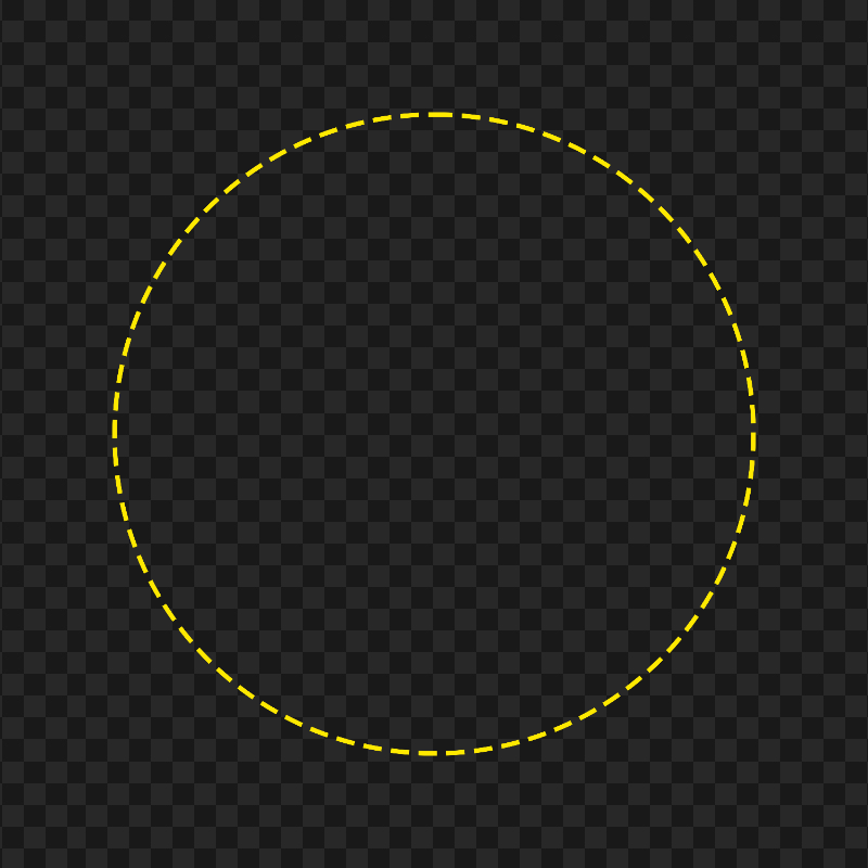 Circle Yellow Dashed Border PNG