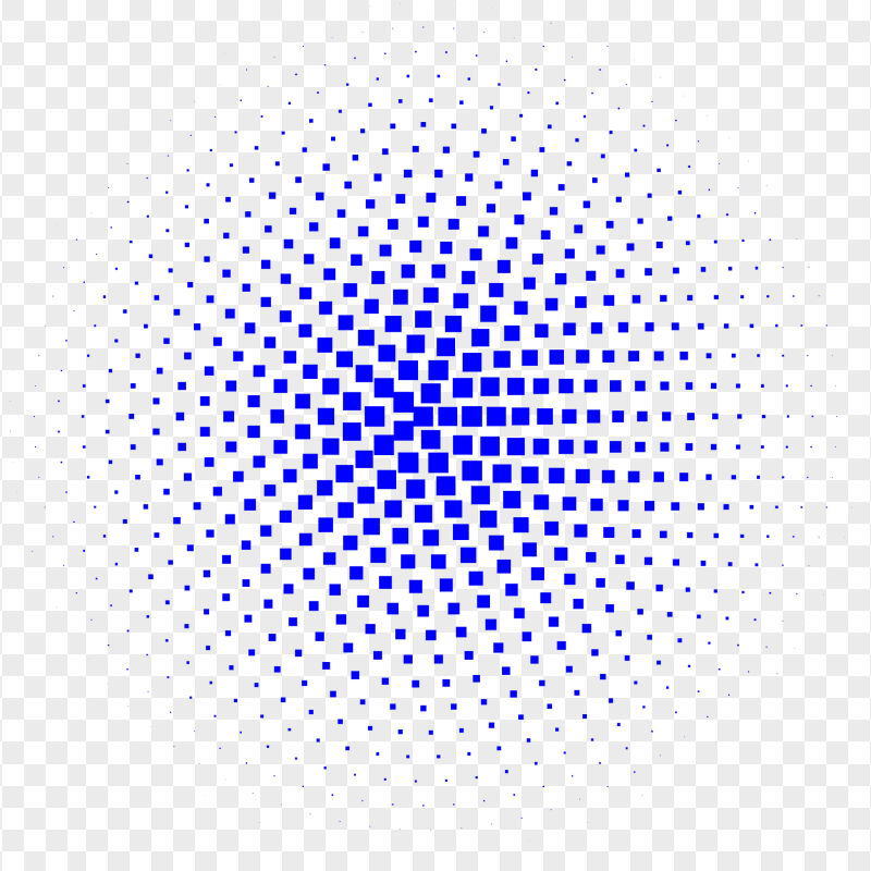 Circular Blue Halftone Abstract PNG