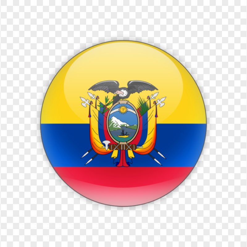 Circular Ecuador ECU Flag Icon