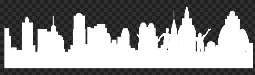 City Skyscrapers White Silhouette PNG