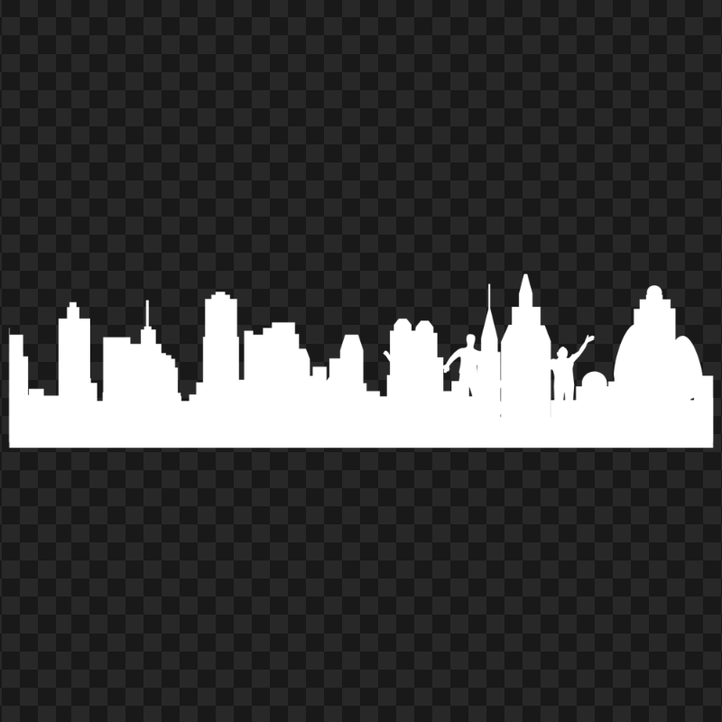 City Skyscrapers White Silhouette PNG