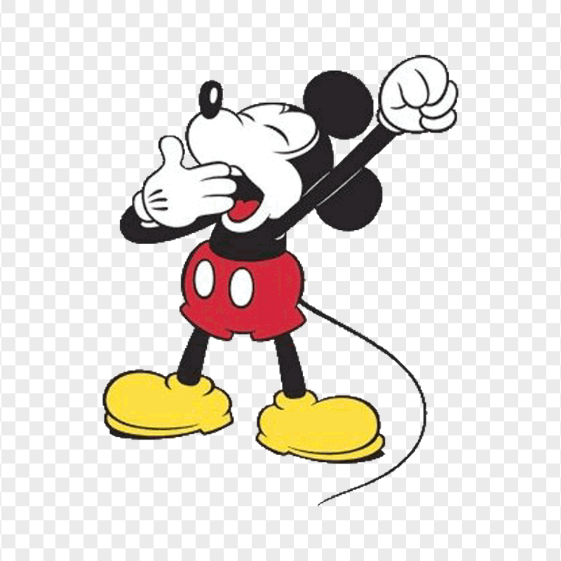 Classic Mickey Mouse Yawning Cartoon Clipart PNG