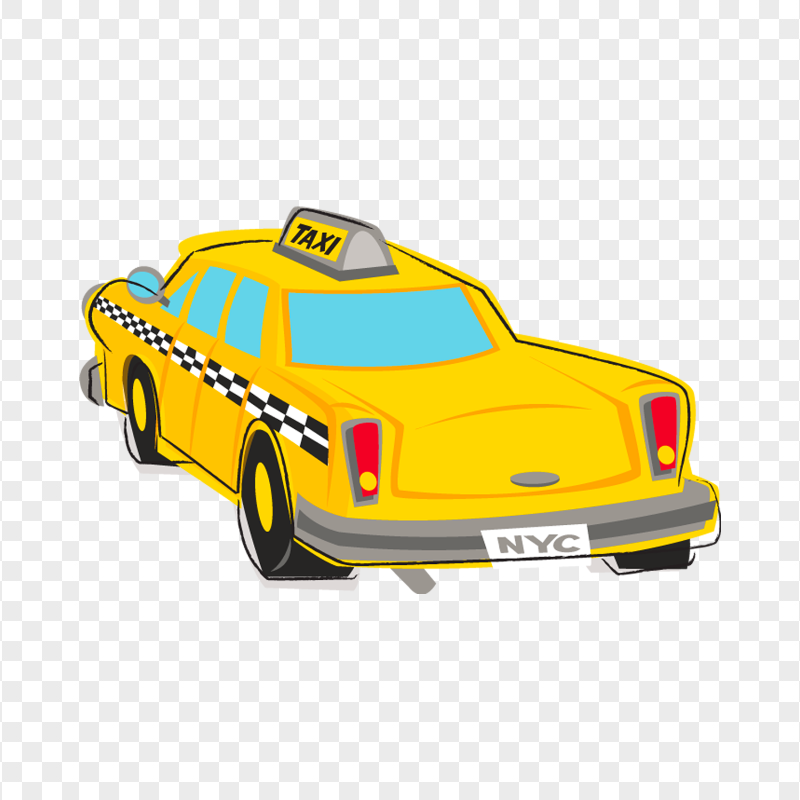 Clipart Cartoon Illustration NYC Cab Taxi HD PNG