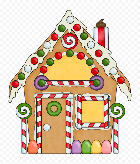 Clipart Christmas Decorated House FREE PNG