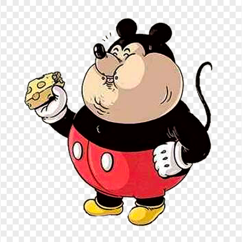Clipart Fat Mickey Mouse Character FREE PNG