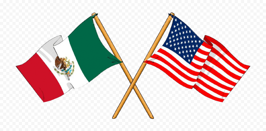 Clipart Mexico And United States Crossed Flags PNG