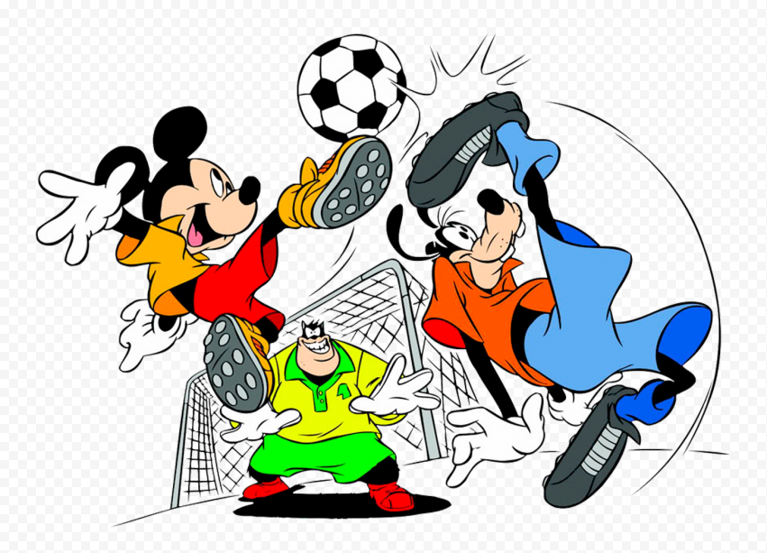 Clipart Mickey Mouse Friends Playing Soccer Ball Citypng