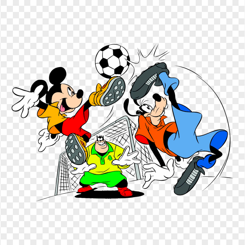 Clipart Mickey Mouse Friends Playing Soccer Ball