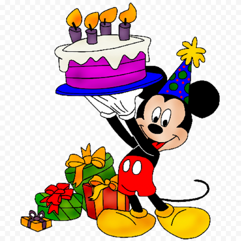 Disney Mickey Mouse Holding Birthday Cake For Donald Duck Poster | My