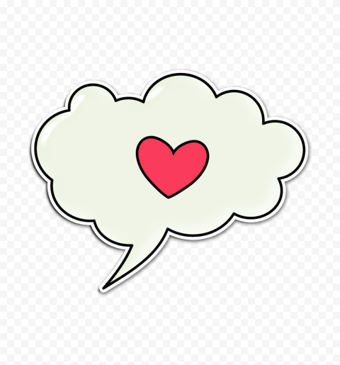 Clipart Red Heart In Cloud Shape Icon PNG