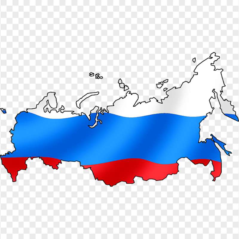 Clipart Russia Map With Flag HD PNG