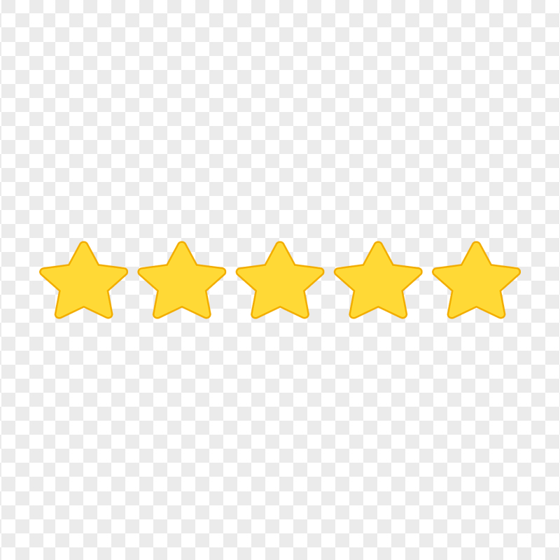 Clipart Yellow Five Customer Review Stars PNG