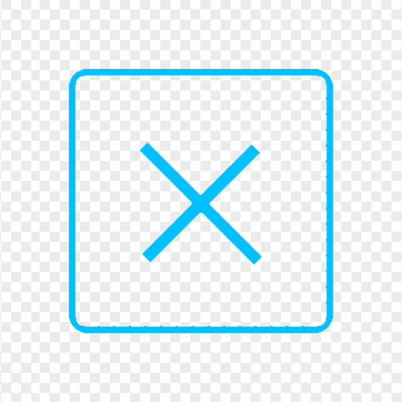 Close Blue X Square Icon PNG