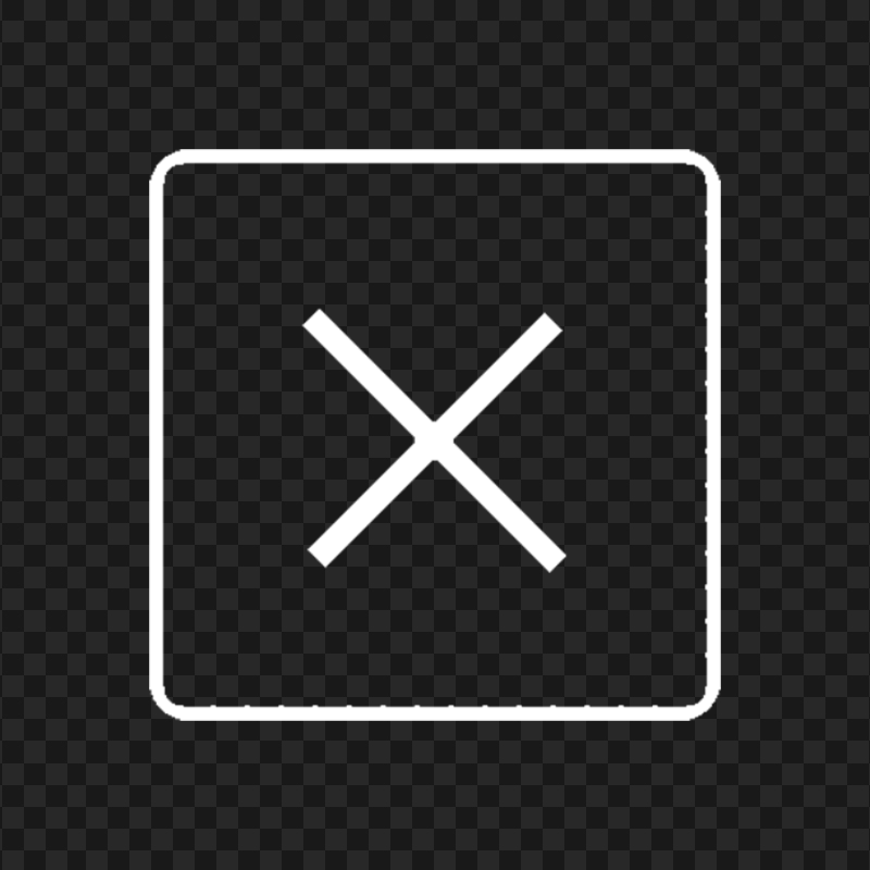 Close White X Square Icon Transparent Background