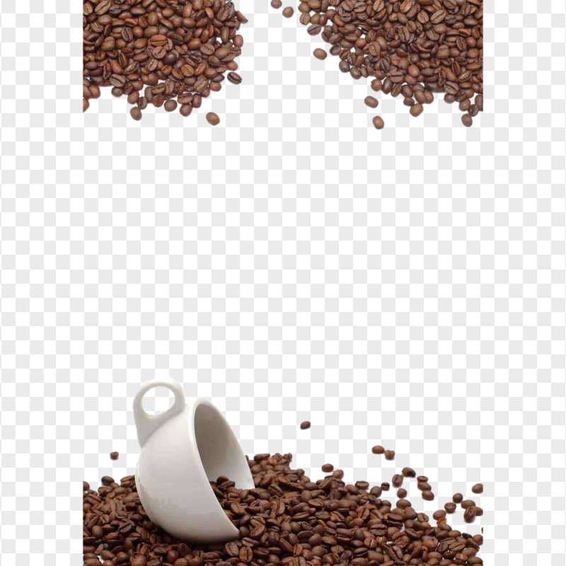 Coffee Beans With A Ceramic Cup HD PNG