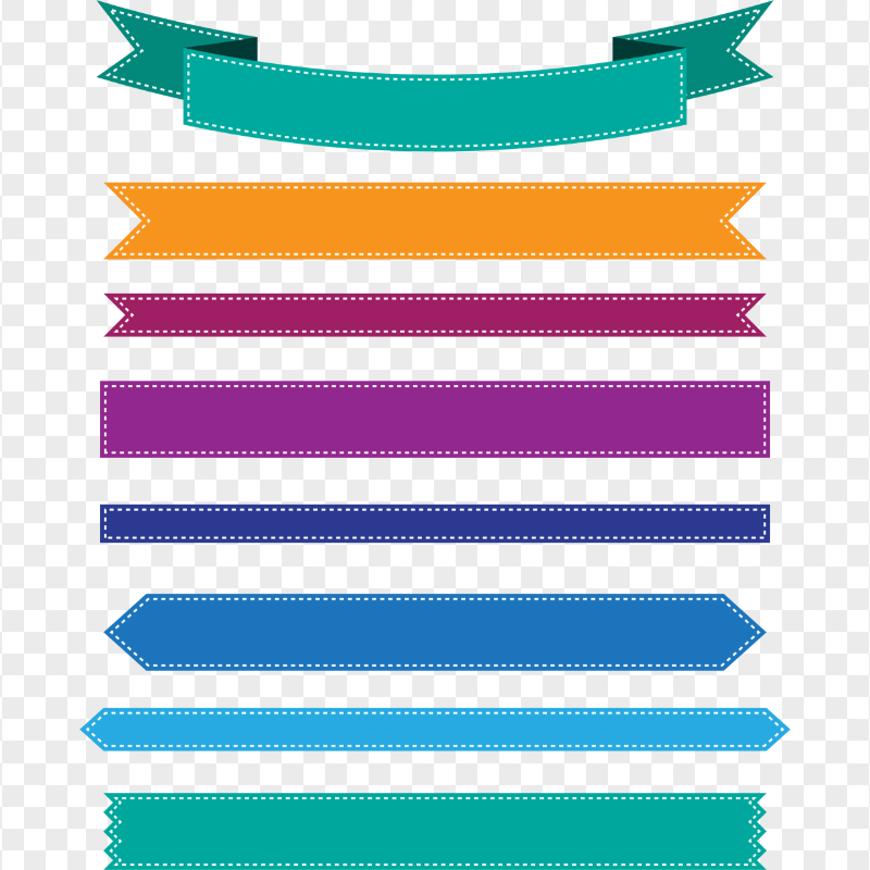 Collection Of Colorful Vector Ribbon Banners
