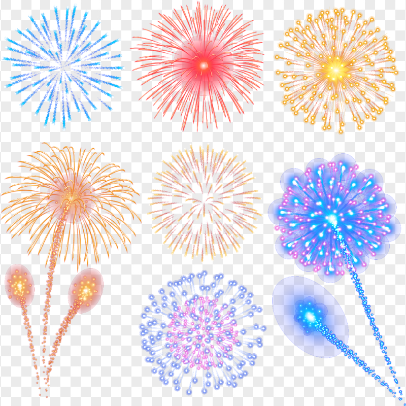 Collection Of Holiday New Year Fireworks