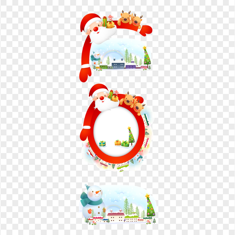 Collection Of Santa Christmas Illustrations PNG