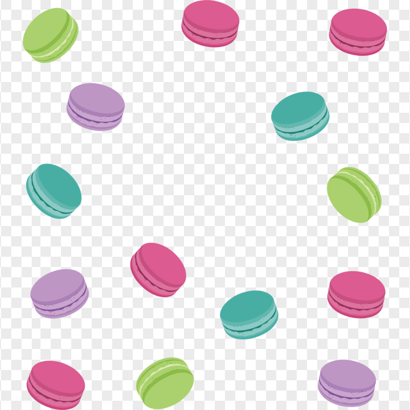 Colored Macarons Seamless Pattern PNG