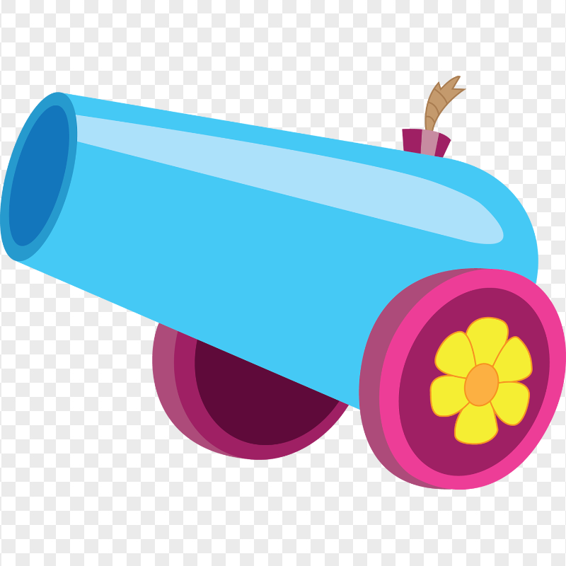 Colorful Cartoon Vector Cannon PNG
