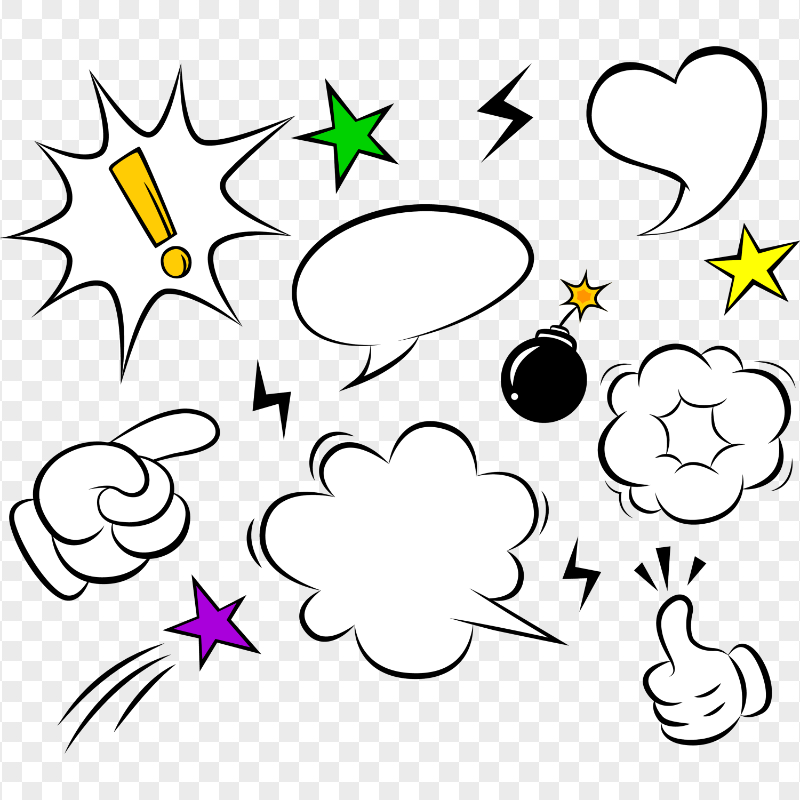 Comic Elements Vector Explosion Speech Clipart